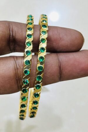 Impon Green stone bangles